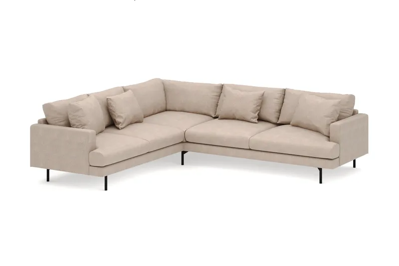 Menard 6-seters Venstrevendt L-formet Hjørnesofa i Stoff - Beige - Møbler - Sofaer - Hjørnesofa