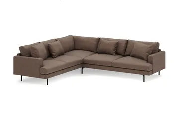 Menard 6-seters Venstrevendt L-formet Hjørnesofa i Stoff - Brun - Møbler - Sofaer - Hjørnesofa