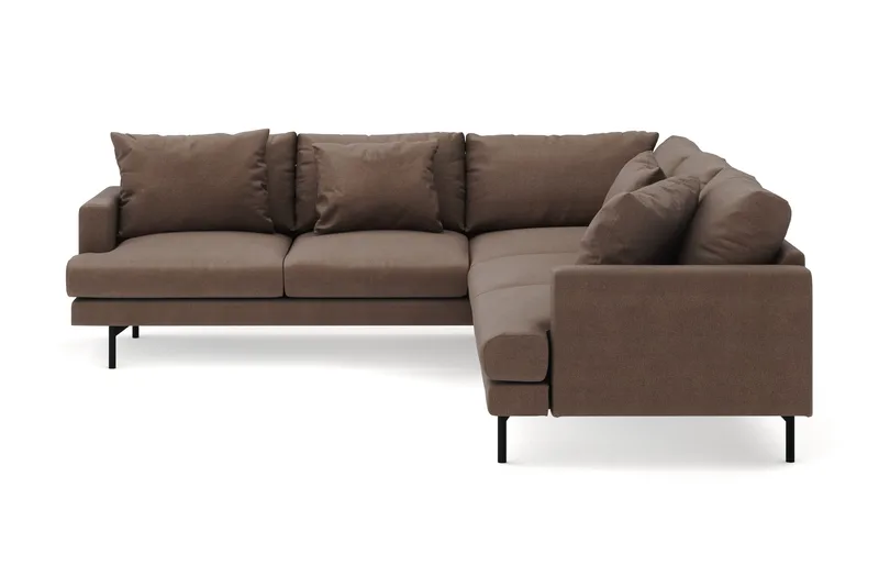 Menard 6-seters Venstrevendt L-formet Hjørnesofa i Stoff - Brun - Møbler - Sofaer - Hjørnesofa