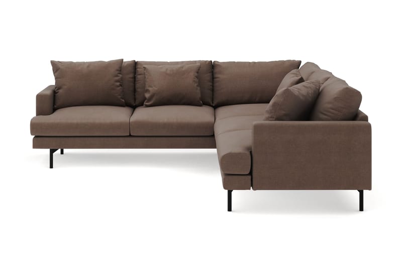 Menard 6-seters Venstrevendt L-formet Hjørnesofa i Stoff - Brun - Møbler - Sofaer - Hjørnesofa