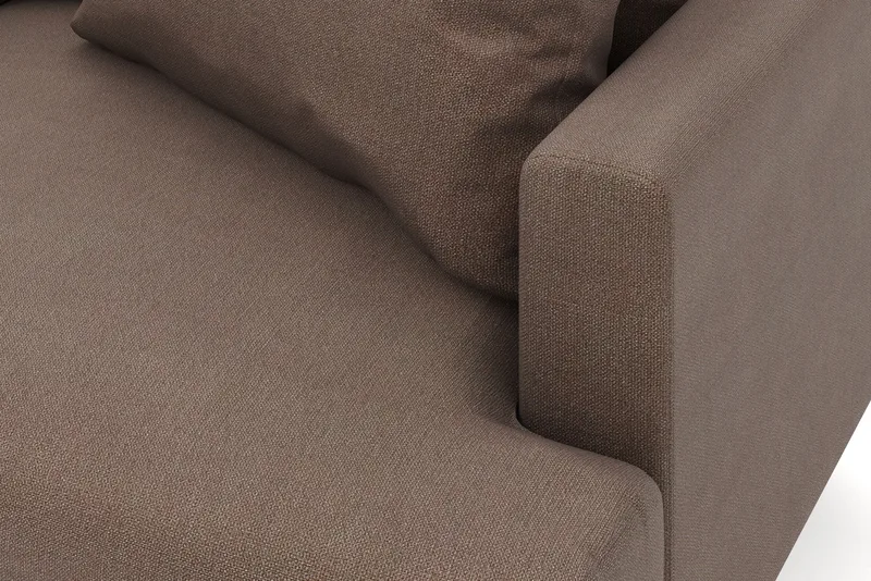 Menard 6-seters Venstrevendt L-formet Hjørnesofa i Stoff - Brun - Møbler - Sofaer - Hjørnesofa