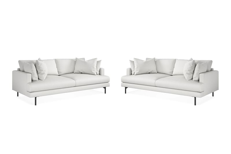 Menard Sofagruppe 3-seters + 3-seters Stoffsofa - Hvit - Møbler - Sofaer - Sofagrupper