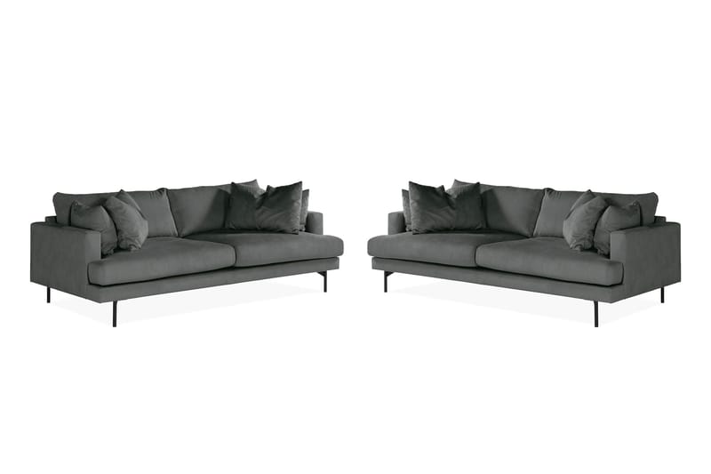 Menard Sofagruppe 4+4-seter - Grå - Møbler - Sofaer - Sofagrupper
