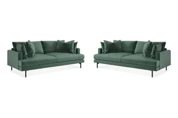 Menard Sofagruppe 4-seters + 4-seters Fløyelssofa