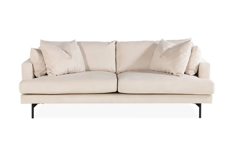 Menard Sofagruppe 4-seters + 4-seters Manchestersofa - Beige - Møbler - Sofaer - Sofagrupper