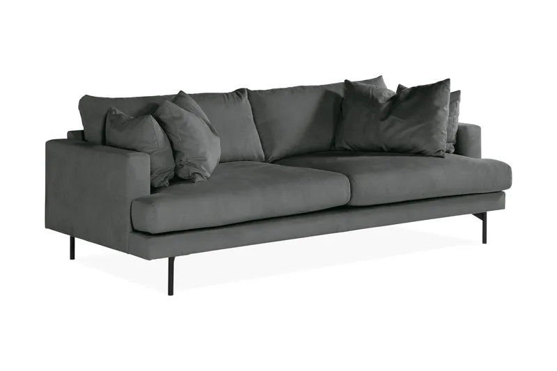Menard Sofagruppe 4-seters + 4-seters Manchestersofa - Grå - Møbler - Sofaer - Sofagrupper