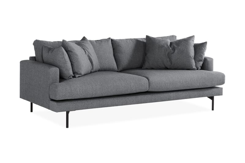 Menard Sofagruppe 4-seters + 4-seters Stoffsofa - Mørk grå - Møbler - Sofaer - Sofagrupper