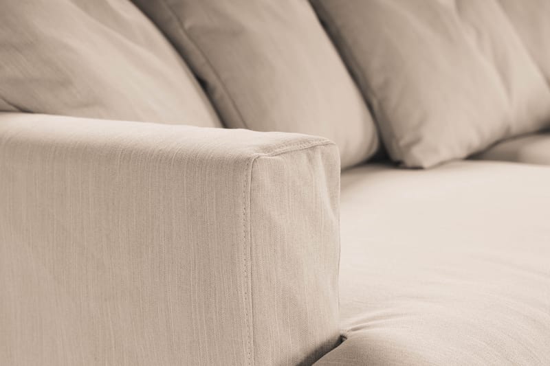 Menard Sofagruppe 4-seters Høyrevendt L-formet Sjeselongsofa + Lenestol i Stoff - Beige - Møbler - Sofaer - Sofa med sjeselong