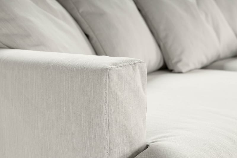 Menard Sofagruppe 4-seters Høyrevendt L-formet Sjeselongsofa + Lenestol i Stoff - Lys grå - Møbler - Sofaer - Sofagrupper