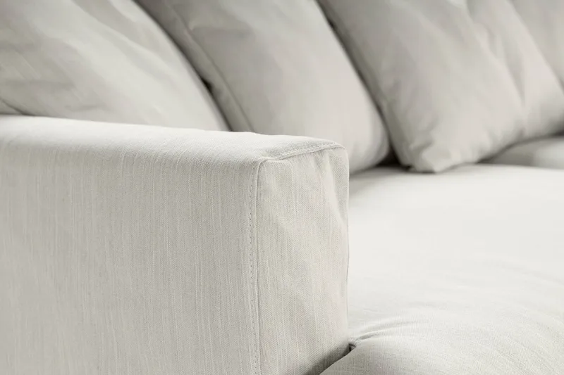 Menard Sofagruppe 4-seters Høyrevendt L-formet Sjeselongsofa + Lenestol i Stoff - Lys grå - Møbler - Sofaer - Sofagrupper