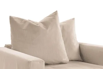 Menard Sofagruppe 4-seters Høyrevendt L-formet Sjeselongsofa + Lenestol i Stoff - Beige - Møbler - Sofaer - Sofagrupper