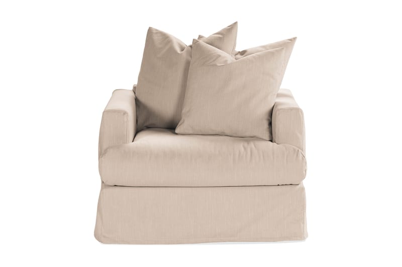 Menard Sofagruppe 4-seters Venstrevendt L-formet Sjeselongsofa + Lenestol i Stoff - Beige - Møbler - Sofaer - Sofagrupper