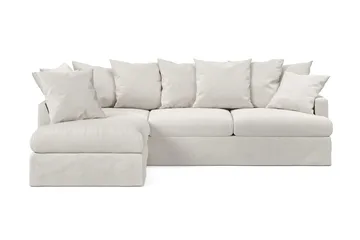 Menard Sofagruppe 4-seters Venstrevendt L-formet Sjeselongsofa + Lenestol i Stoff - Beige - Møbler - Sofaer - Sofagrupper