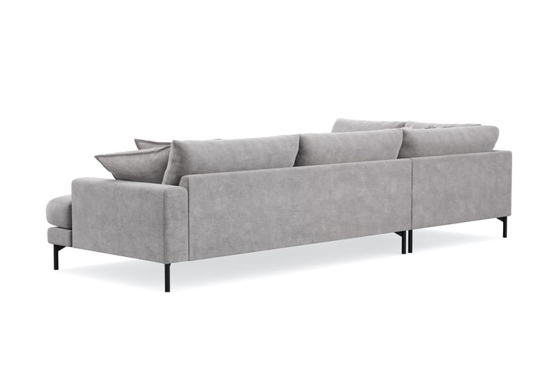 Menard Premium 5-seters venstrevendt L-formet dyp sjeselongsofa i chenille - Grå - Møbler - Sofaer - Sofa med sjeselong