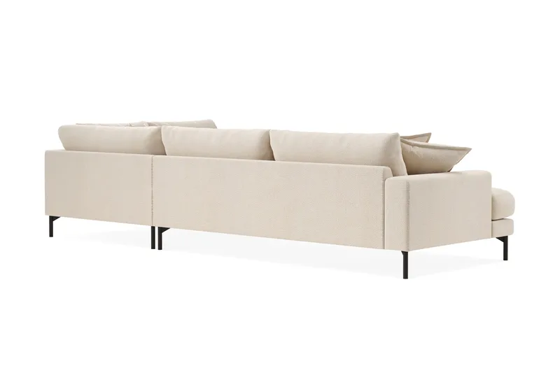 Menard Premium 5-personers Højrevendt L-formet Dyb ChaiselongSofa i Chenille - Lys Beige - Møbler - Sofaer - Sofa med sjeselong