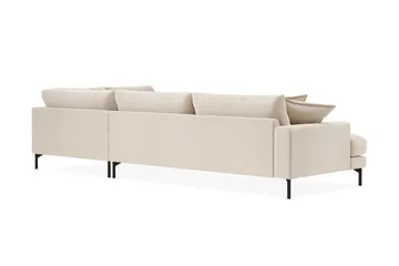 Menard Premium 5-seters høyrevendt L-formet dyp sjeselongsofa i chenille - Lysbeige - Møbler - Sofaer - Sofa med sjeselong