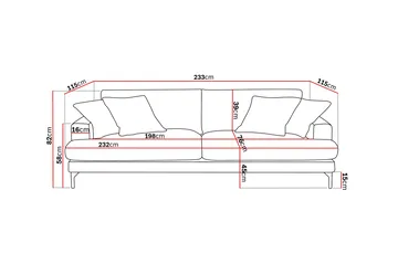 Menard Premium 4-seters dyp sofa i chenille - Brun - Møbler - Sofaer - 4 seter sofa
