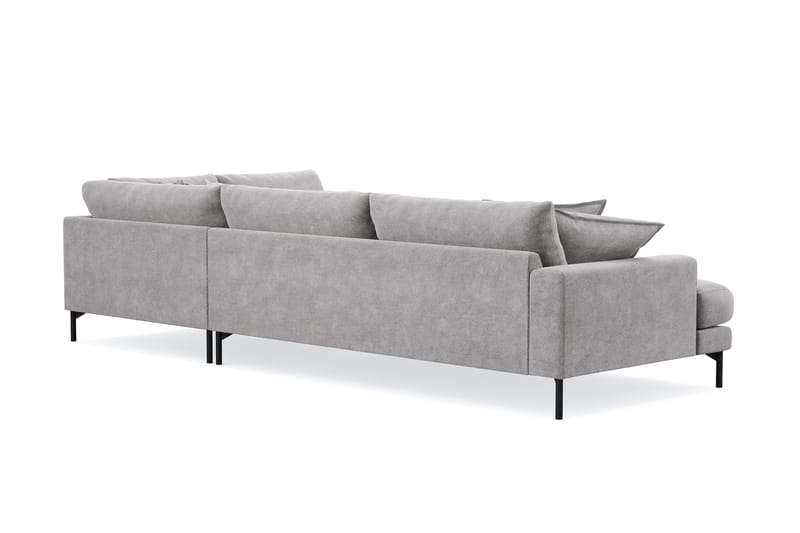 Menard Premium 5-seters høyrevendt L-formet dyp sjeselongsofa i chenille - Grå - Møbler - Sofaer - Sofa med sjeselong