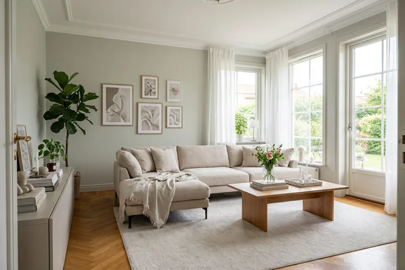 Menard Premium 5-seters venstrevendt L-formet dyp sjeselongsofa i stoff - Beige - Møbler - Sofaer - Sofa med sjeselong