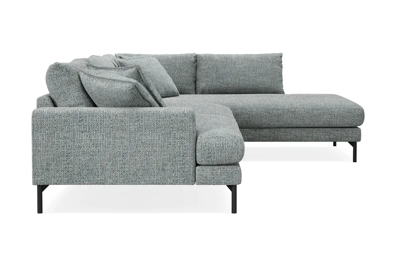 Menard Premium 5-personers Højrevendt L-formet Dyb ChaiselongSofa i Chenille - Grå/Blå - Møbler - Sofaer - Sofa med sjeselong