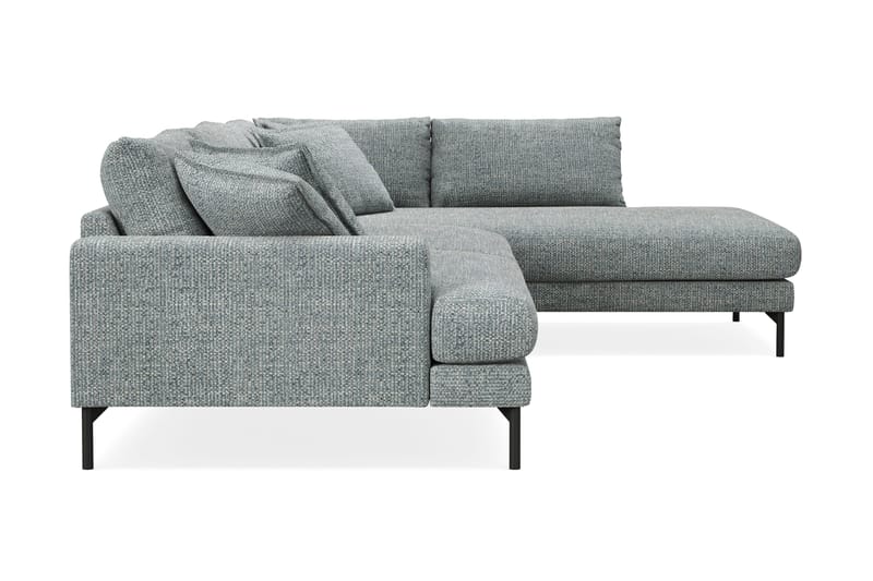 Menard Premium 5-personers Højrevendt L-formet Dyb ChaiselongSofa i Chenille - Grå/Blå - Møbler - Sofaer - Sofa med sjeselong