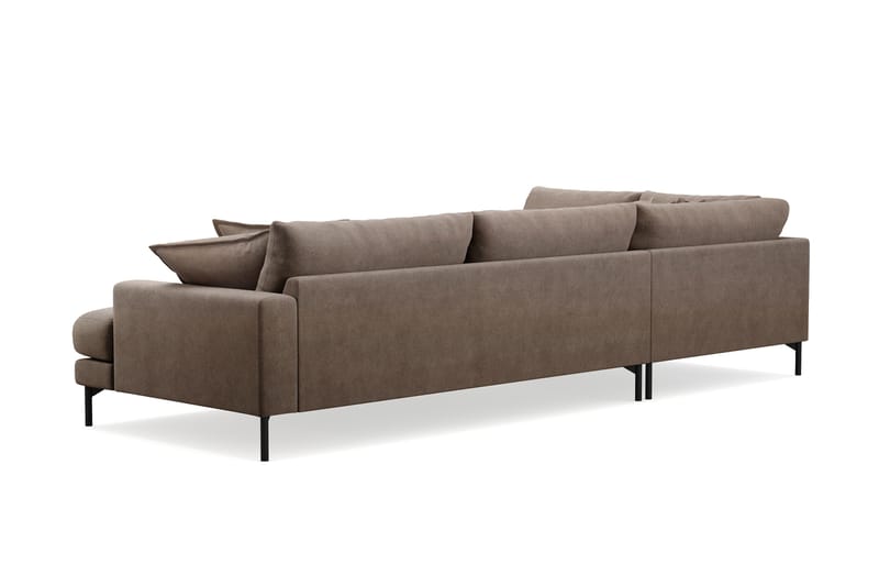 Menard Premium 5-seters venstrevendt L-formet dyp sjeselongsofa i stoff - Brun - Møbler - Sofaer - Sofa med sjeselong