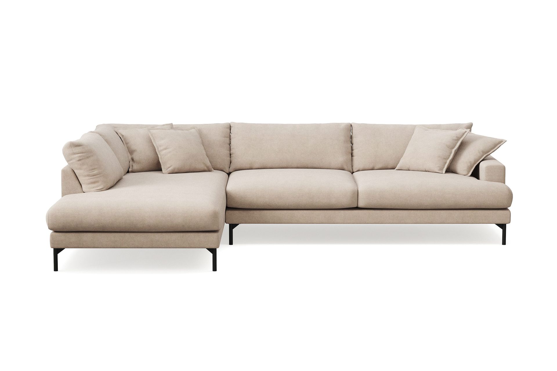 Menard Premium 5-seters venstrevendt L-formet dyp sjeselongsofa i stoff - Beige