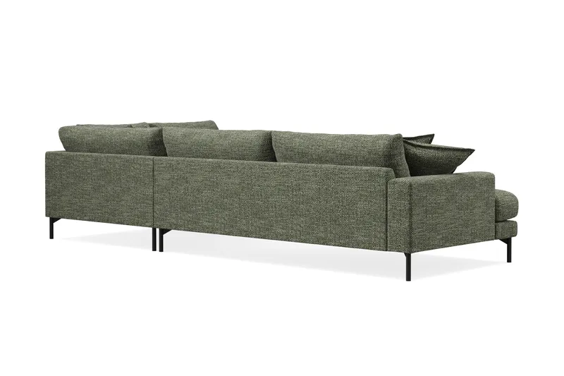 Menard Premium 5-personers Højrevendt L-formet Dyb ChaiselongSofa i Chenille - Grøn - Møbler - Sofaer - Sofa med sjeselong