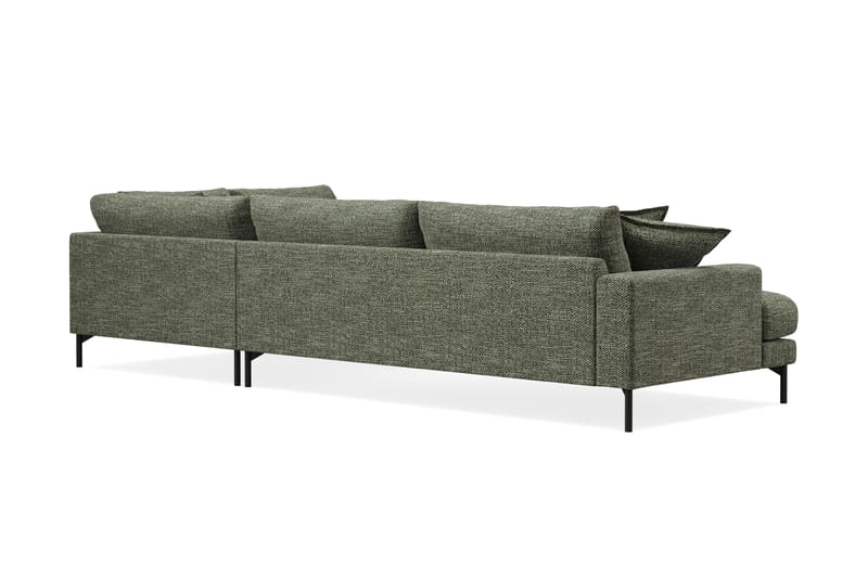 Menard Premium 5-personers Højrevendt L-formet Dyb ChaiselongSofa i Chenille - Grøn - Møbler - Sofaer - Sofa med sjeselong
