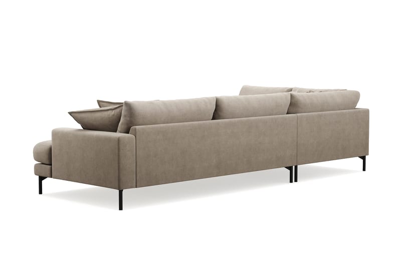 Menard Premium 5-seters venstrevendt L-formet dyp sjeselongsofa i stoff - Brun - Møbler - Sofaer - Sofa med sjeselong