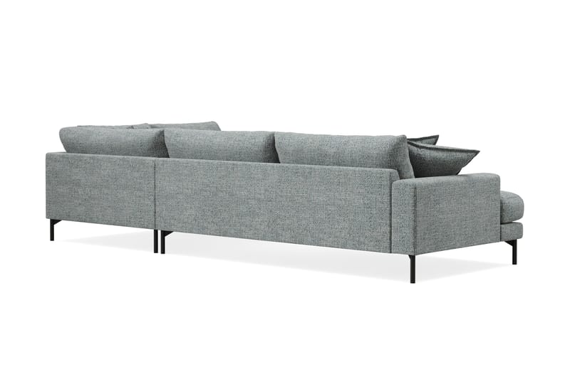 Menard Premium 5-personers Højrevendt L-formet Dyb ChaiselongSofa i Chenille - Grå/Blå - Møbler - Sofaer - Sofa med sjeselong