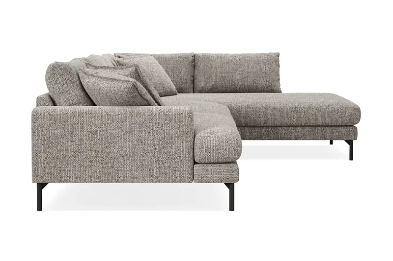 Menard Premium 5-personers Højrevendt L-formet Dyb ChaiselongSofa i Chenille - Grå - Møbler - Sofaer - Sofa med sjeselong