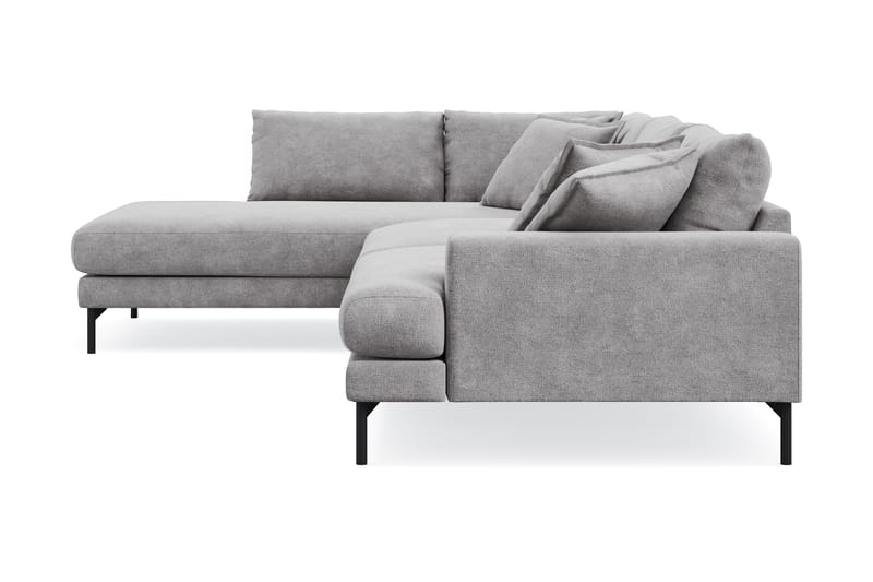 Menard Premium 5-seters venstrevendt L-formet dyp sjeselongsofa i chenille - Grå - Møbler - Sofaer - Sofa med sjeselong