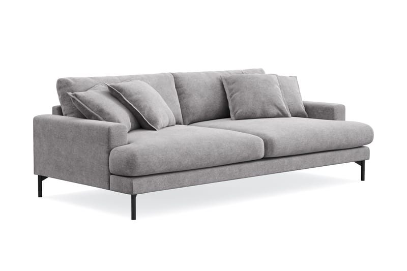 Menard Premium 4-seters dyp sofa i chenille - Grå - Møbler - Sofaer - 4 seter sofa