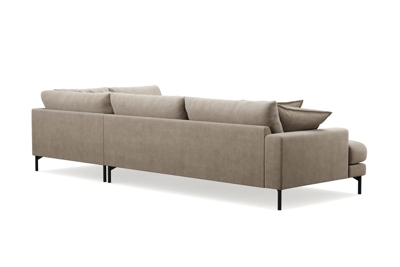 Menard Premium 5-seters høyrevendt L-formet dyp sjeselongsofa i stoff - Brun - Møbler - Sofaer - Sofa med sjeselong