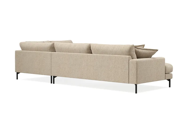 Menard Premium 5-personers Højrevendt L-formet Dyb ChaiselongSofa i Chenille - Beige - Møbler - Sofaer - Sofa med sjeselong