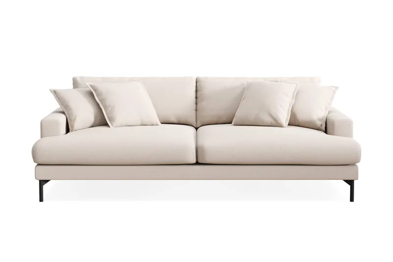 Menard Premium 4-personers Dyb Sofa i Bouclé, Lys Beige