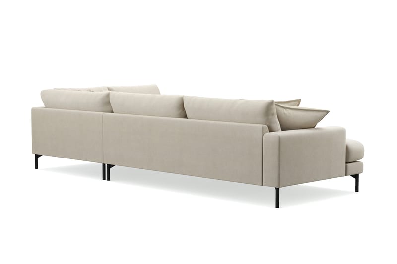 Menard Premium 5-seters høyrevendt L-formet dyp sjeselongsofa i stoff - Beige - Møbler - Sofaer - Sofa med sjeselong