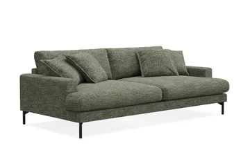 Menard Premium 4-seters dyp sofa i chenille - Grønn - Møbler - Sofaer - 4 seter sofa