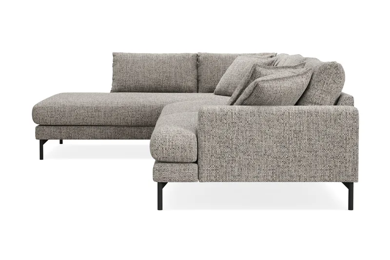 Menard Premium 5-personers Venstrevendt L-formet Dyb ChaiselongSofa i Chenille - Grå - Møbler - Sofaer - Sofa med sjeselong