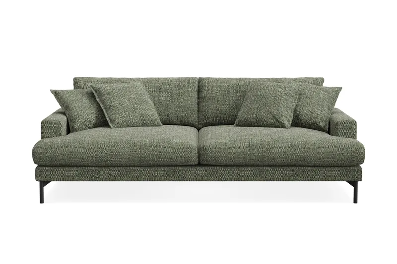Menard Premium 4-personers Dyb Sofa i Chenille - Grøn - Møbler - Sofaer - 4 seter sofa