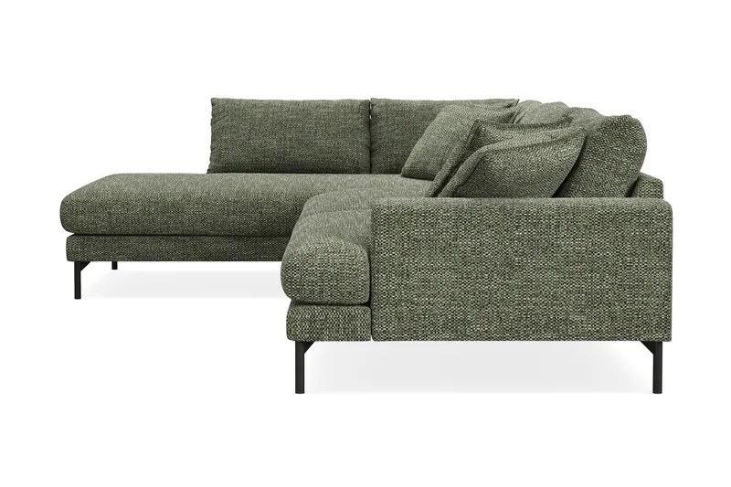 Menard Premium 5-personers Venstrevendt L-formet Dyb ChaiselongSofa i Chenille - Grøn - Møbler - Sofaer - Sofa med sjeselong