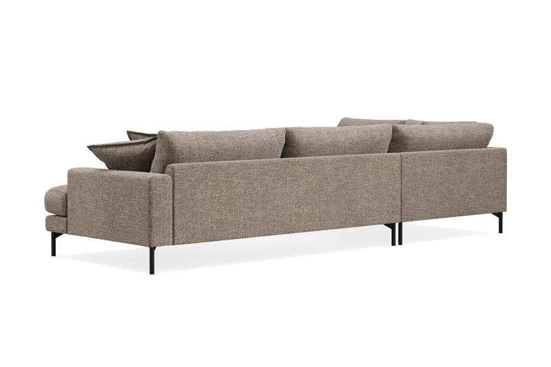 Menard Premium 5-personers Venstrevendt L-formet Dyb ChaiselongSofa i Chenille - Brun - Møbler - Sofaer - Sofa med sjeselong