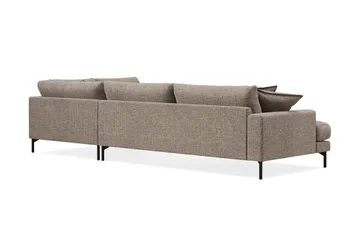 Menard Premium 5-seters høyrevendt L-formet dyp sjeselongsofa i chenille - Brun - Møbler - Sofaer - Sofa med sjeselong