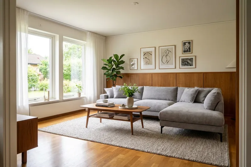 Menard Premium 5-seters høyrevendt L-formet dyp sjeselongsofa i chenille - Grå - Møbler - Sofaer - Sofa med sjeselong