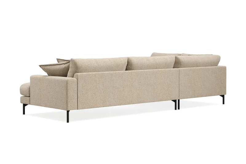 Menard Premium 5-personers Venstrevendt L-formet Dyb ChaiselongSofa i Chenille - Beige - Møbler - Sofaer - Sofa med sjeselong