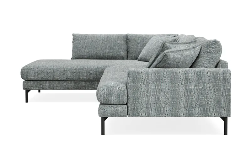 Menard Premium 5-personers Venstrevendt L-formet Dyb ChaiselongSofa i Chenille - Grå/Blå - Møbler - Sofaer - Sofa med sjeselong