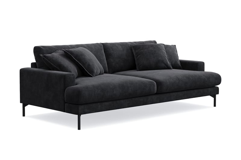 Menard Premium 4-seters dyp sofa i chenille - Svart - Møbler - Sofaer - 4 seter sofa