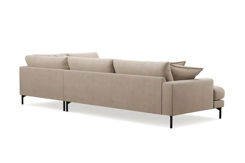 Menard Premium 5-seters høyrevendt L-formet dyp sjeselongsofa i stoff - Beige - Møbler - Sofaer - Sofa med sjeselong