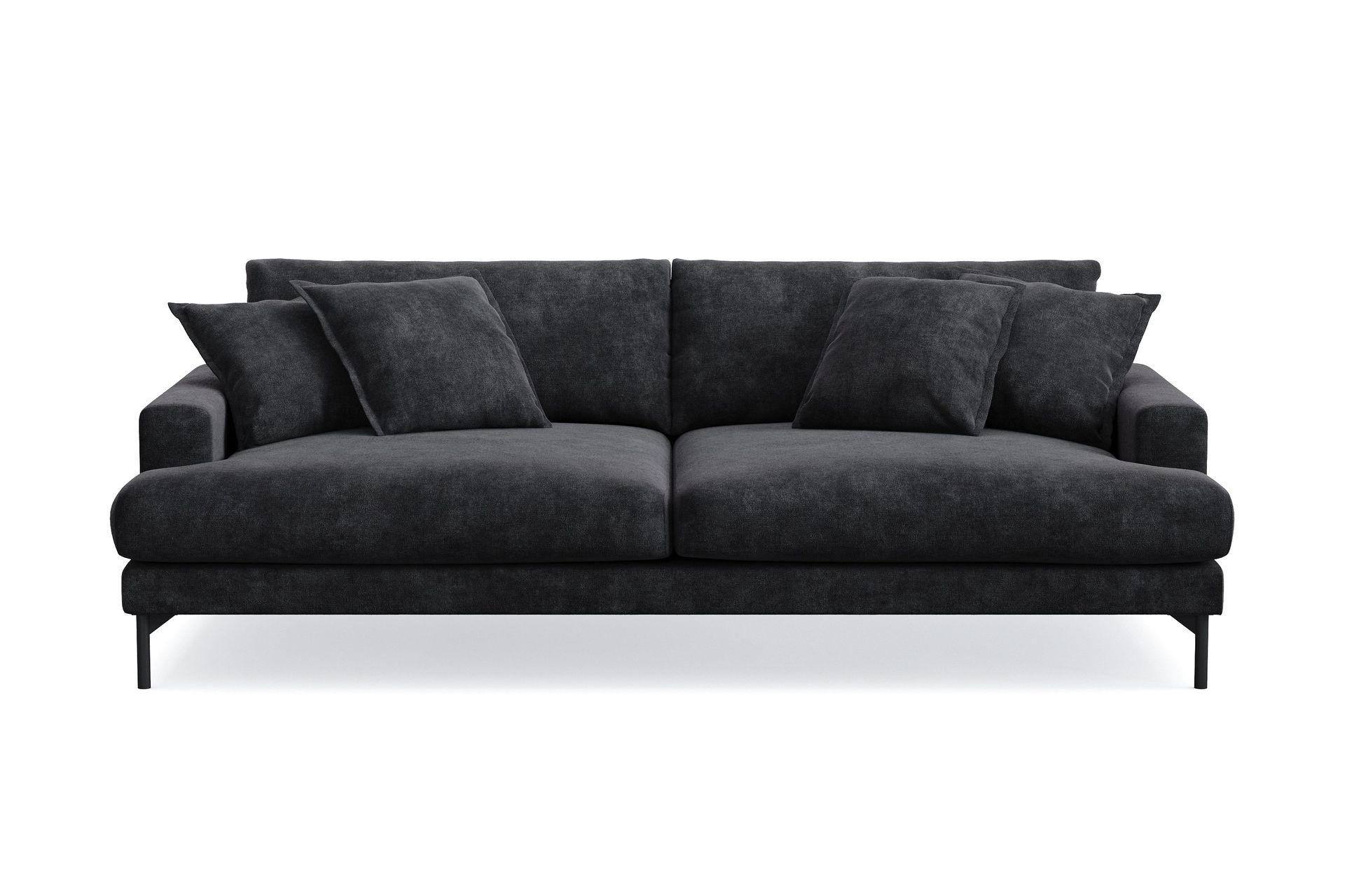 Menard Premium 4-seters dyp sofa i chenille - Svart
